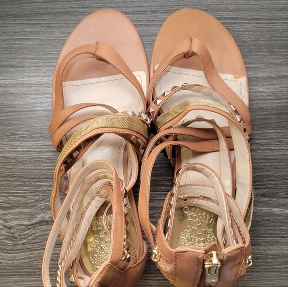 Vince Camuto Havkina Gladiator Thong Sandals size 8 fudge tan brown women's shoe - Picture 10 of 15